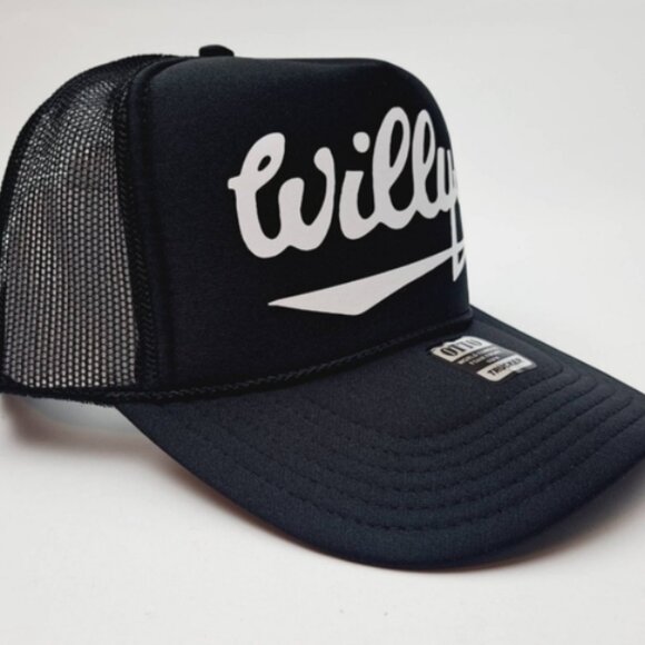 Willys Vintage Foam Trucker Mesh Snapback Hat Cap Black OTTO Cap - Picture 3 of 4